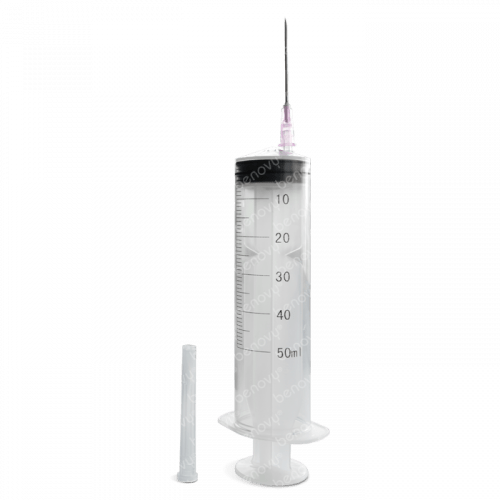 Benovy шприц 50 мл, 3-х комп., игла 1,2x38 мм  (18Gx1 1/2") luer slip 15 шт/уп